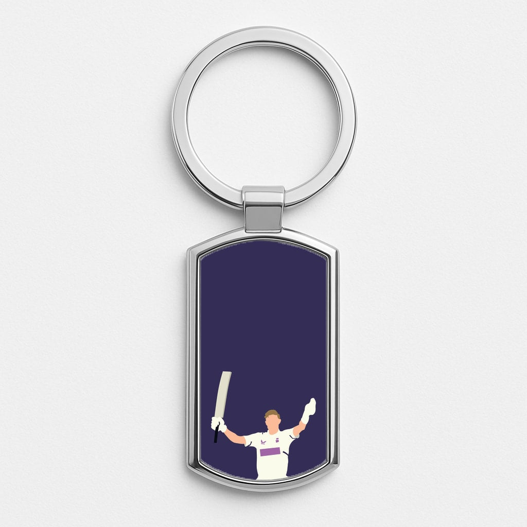 Root - Cricket Silver Keyring