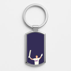 Root - Cricket Silver Keyring