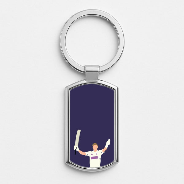 Root - Cricket Silver Keyring