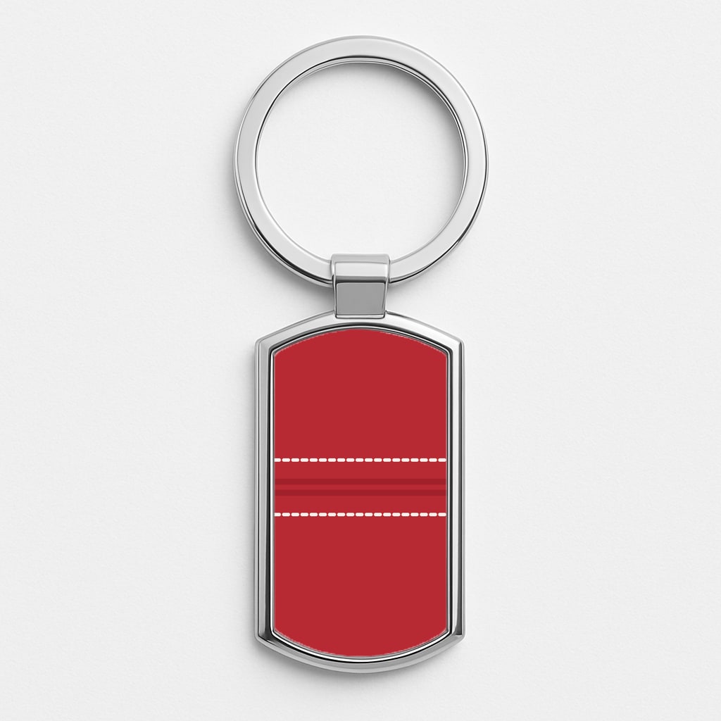 Cricket Stripes Silver Keyring