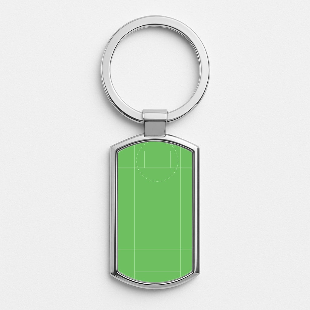 The Pitch - Cricket Silver Keyring