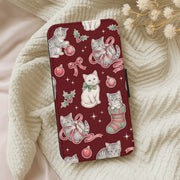 Festive Tabby Kittens Flip / Wallet Phone Case 5