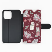 Festive Tabby Kittens Flip / Wallet Phone Case 2