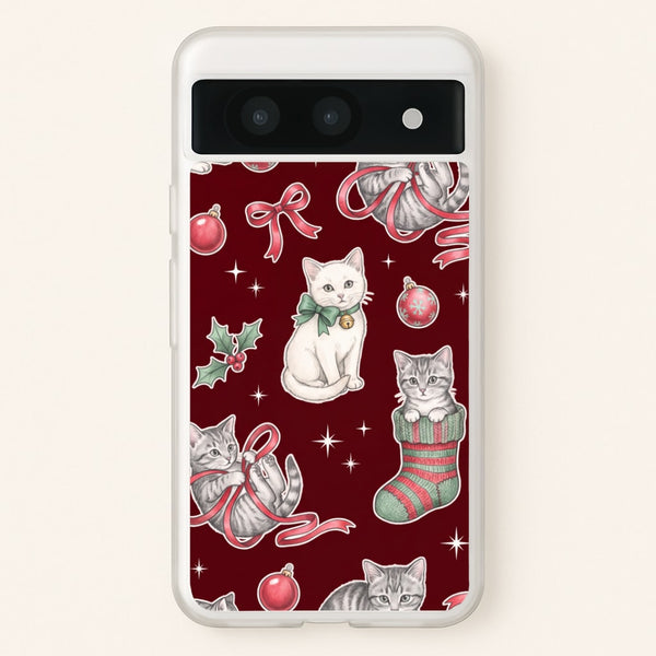 Festive Tabby Kittens Phone Case - Google Pixel 8a / Standard
