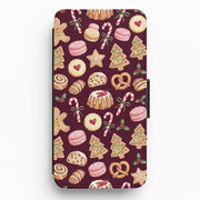 Christmas Bakery Burgundy Flip / Wallet Phone Case 1