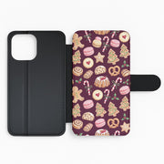 Christmas Bakery Burgundy Flip / Wallet Phone Case 2
