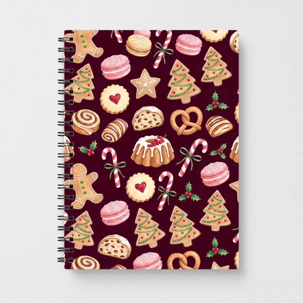 Christmas Bakery Burgundy Notebook