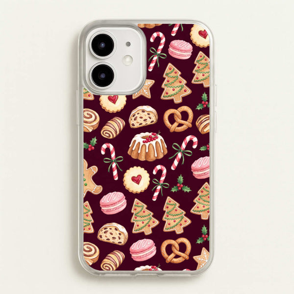 Christmas Bakery Burgundy Phone Case - iPhone 12 Mini / Standard