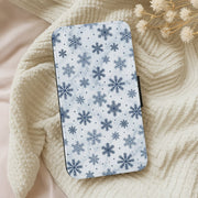 Frosted Blue Snowfall Flip / Wallet Phone Case 5