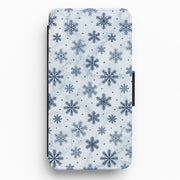 Frosted Blue Snowfall Flip / Wallet Phone Case 1