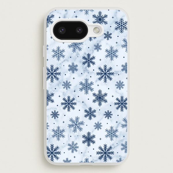 Frosted Blue Snowfall Phone Case - Google Pixel 9a / Standard