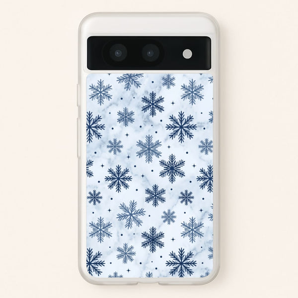Frosted Blue Snowfall Phone Case - Google Pixel 8a / Standard