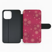 Golden Snowfall Crimson Flip / Wallet Phone Case 2