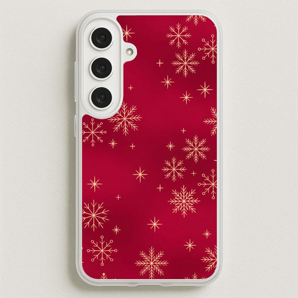 Golden Snowfall Crimson Phone Case - Galaxy S26FE / Standard