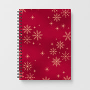 Golden Snowfall Crimson Notebook 1