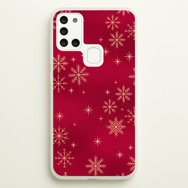 Golden Snowfall Crimson Phone Case - Galaxy A21s / Standard