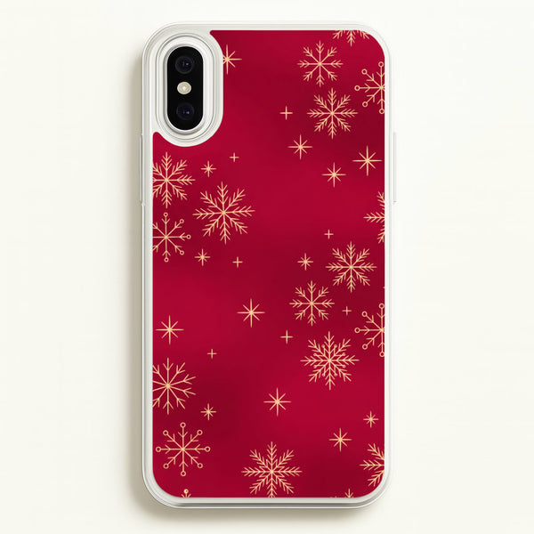 Golden Snowfall Crimson Phone Case - iPhone XS Max / Standard