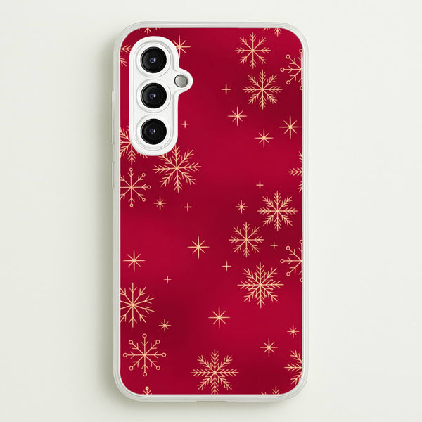 Golden Snowfall Crimson Phone Case - Galaxy A14 / Standard