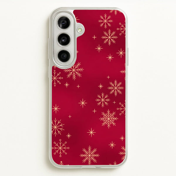 Golden Snowfall Crimson Phone Case - Galaxy A56 / Standard