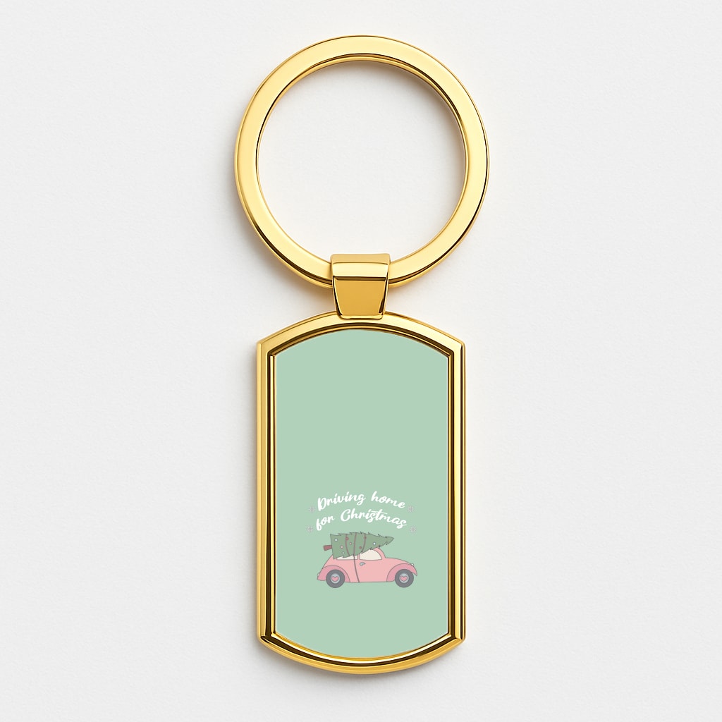 Driving Home For Christmas - Christmas Songs Gold Keyring