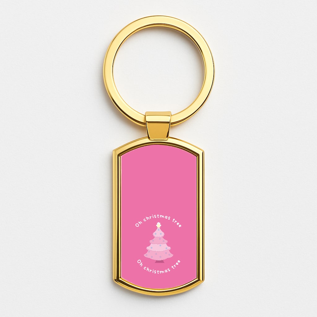 Oh Christmas Tree - Christmas Songs Gold Keyring