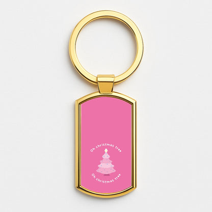 Oh Christmas Tree - Christmas Songs Gold Keyring