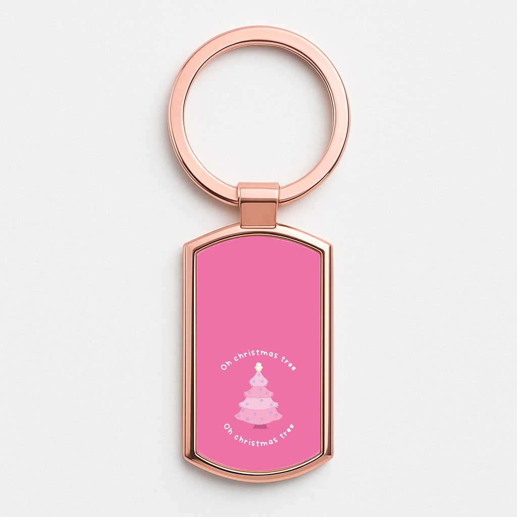 Oh Christmas Tree - Christmas Songs Rose Gold Keyring