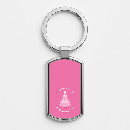 Oh Christmas Tree - Christmas Songs Silver Keyring