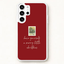 A Merry Little Christmas Stamp Phone Case for Galaxy S26 Ultra