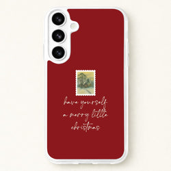 A Merry Little Christmas Stamp Phone Case for Galaxy S26 Plus