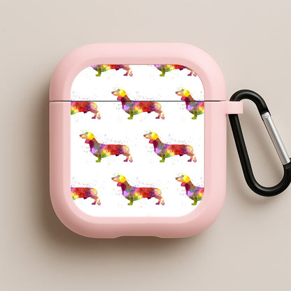 Watercolour Dachshund Pink AirPods Case