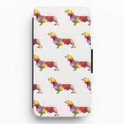 Watercolour Dachshund Flip / Wallet Phone Case 1