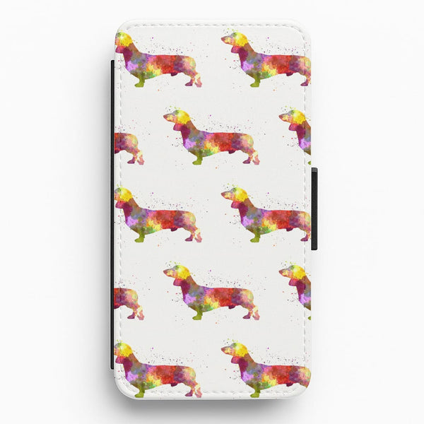 Watercolour Dachshund Flip / Wallet Phone Case