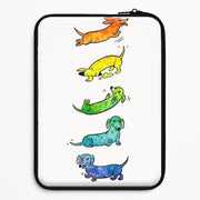 Watercolor Rainbow Dachshunds Laptop Sleeve 1