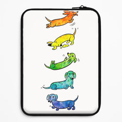 Watercolor Rainbow Dachshunds Universal Laptop Sleeve
