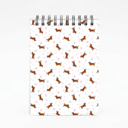 Dachshund Pattern - White Notebook 4