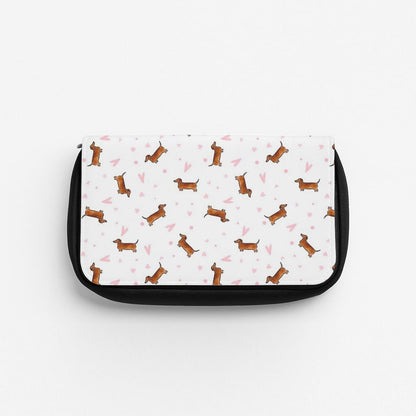 Dachshund Pattern - White Pencil Case