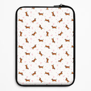 Dachshund Pattern - White Laptop Sleeve 1