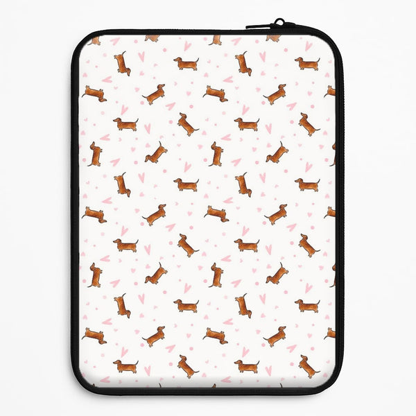 Dachshund Pattern - White Universal Laptop Sleeve