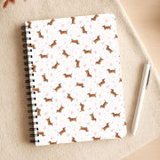 Dachshund Pattern - White Notebook 3