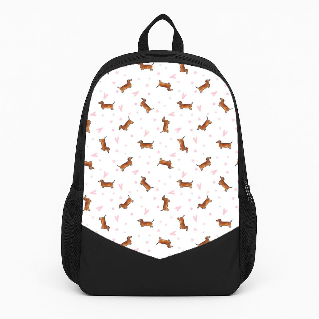 Dachshund Pattern - White Backpack