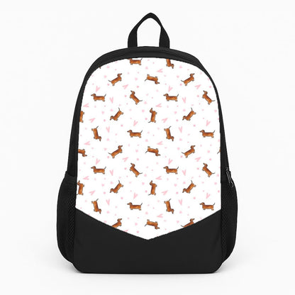 Dachshund Pattern - White Large Backpack