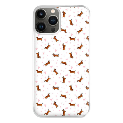 Dachshund Pattern - White Phone Case for iPhone 11 Pro Max