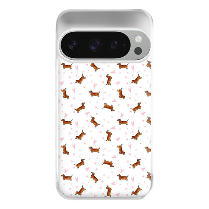 Dachshund Pattern - White Phone Case for Google Pixel 9 Pro XL