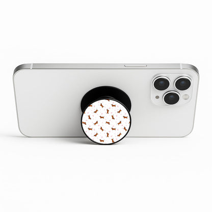 Dachshund Pattern - White Phone Stand