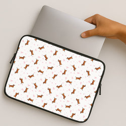 Dachshund Pattern - White MacBook Case