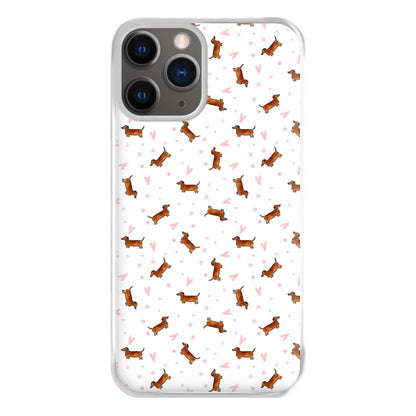 Dachshund Pattern - White Phone Case for iPhone 12 Pro Max