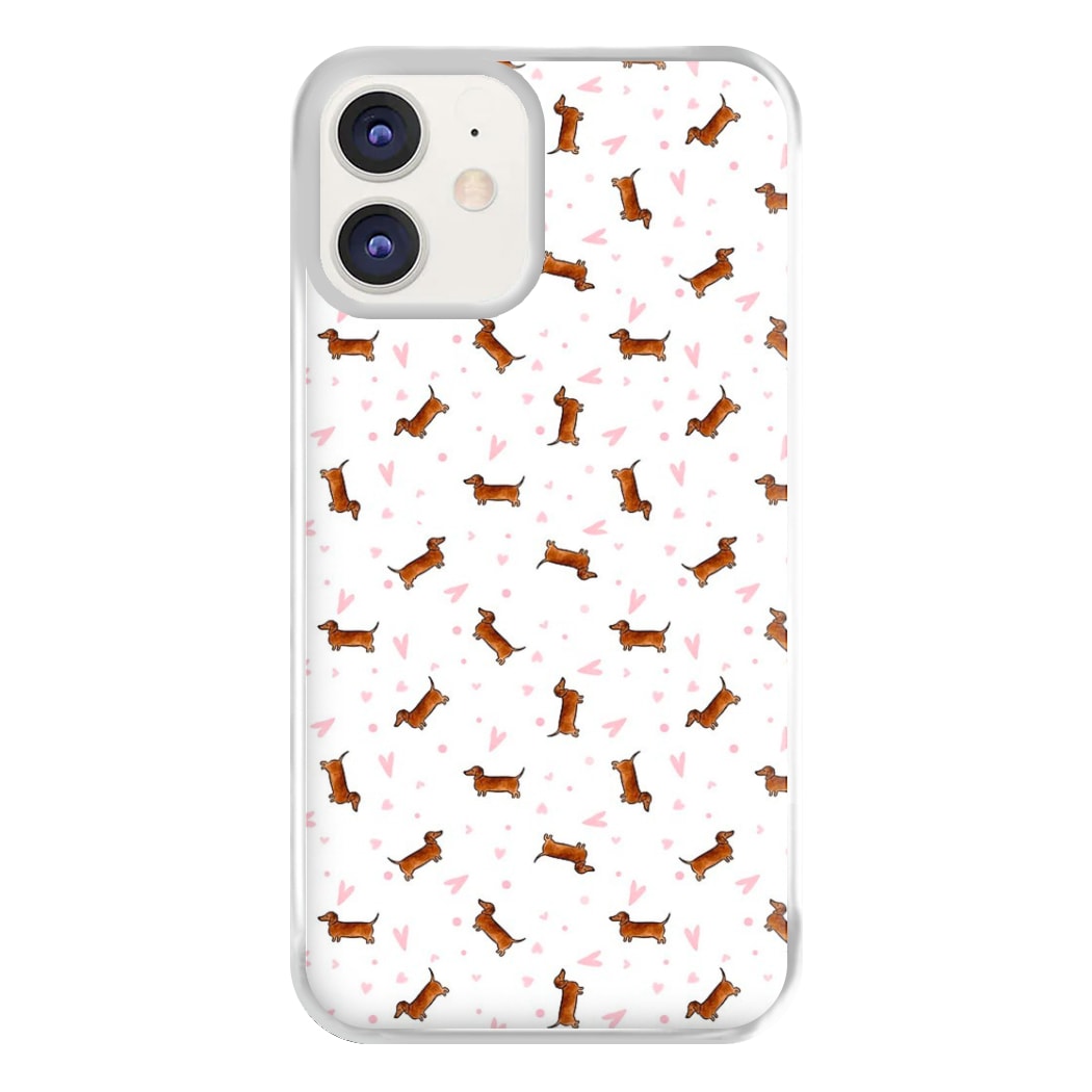 Dachshund Pattern - White Phone Case for iPhone 11