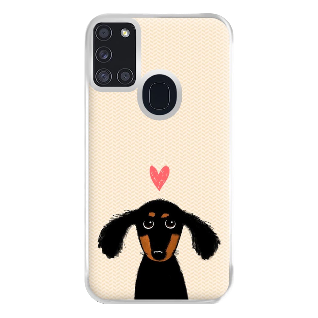 Dachshund Puppy Love Phone Case for Galaxy A21s