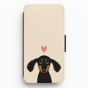 Dachshund Puppy Love Flip Wallet Phone Case 1